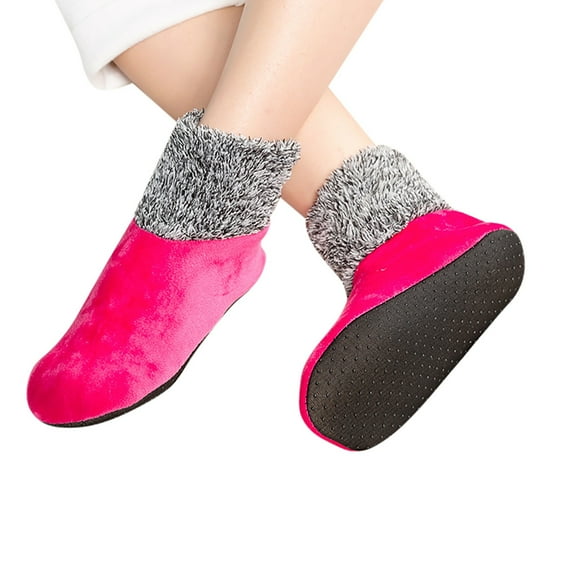 Women Socks Fall Winter Warm Fuzzy Socks Non Grip Stretch Slippers In Gift Box for Hospital Nursing Home Fun Socks for Women