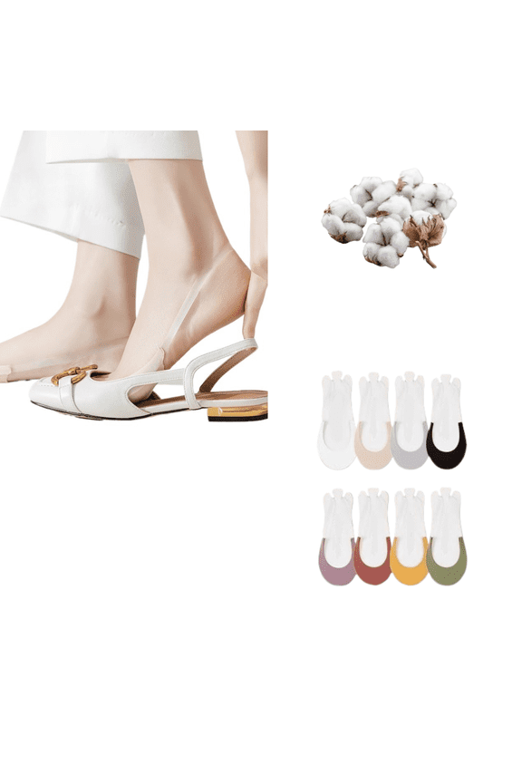 Women Socks Ice Silk Half-Toe Sling Liners, No-Show Anti-Slip Grip for Heels, Summer Thin Breathable Barefoot Feel