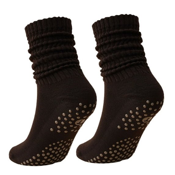 Women Socks Pilates Slouch Crew Socks Grip Yoga Socks with Non Grippers for Barre Ballet Dance Hospital Workout Cute Socks