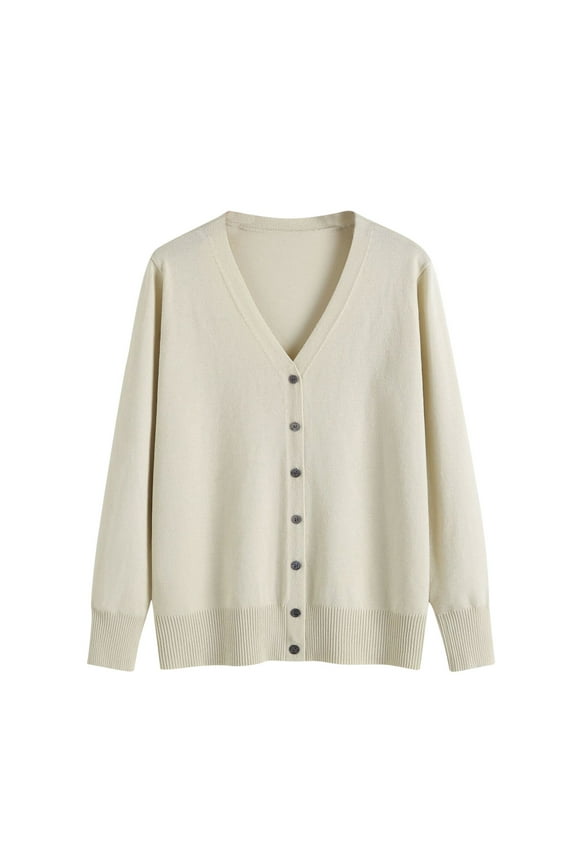 Women Soft Cardigans Lightweight Casual Button Up Knitted Sweaters Outerwear Long Sleeve Fall Spring Coats