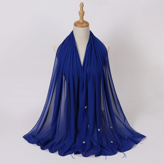 Women Soft Chiffon Rhinestone Long Scarf Shawl Fashion Hijab Head Wrap Scarves Capes for Women Dressy Flapper Shawl Warm Wraps for Women Formal Scarf Women Wrap Shawl Warm Cloak Women Wraps And Shawls