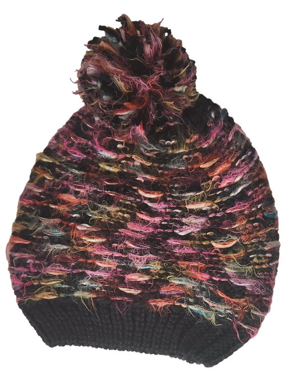 Women Soft Fuzy Black Pink Purple Green Gold Orange Beanie Stocking Cap Hat