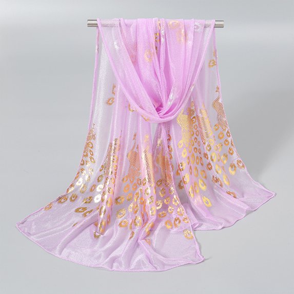 Women's Elegant Solid Color Scarf Lightweight Comfortable Shawl for Daily Casual & Formal Occasions Light Purple One Size
