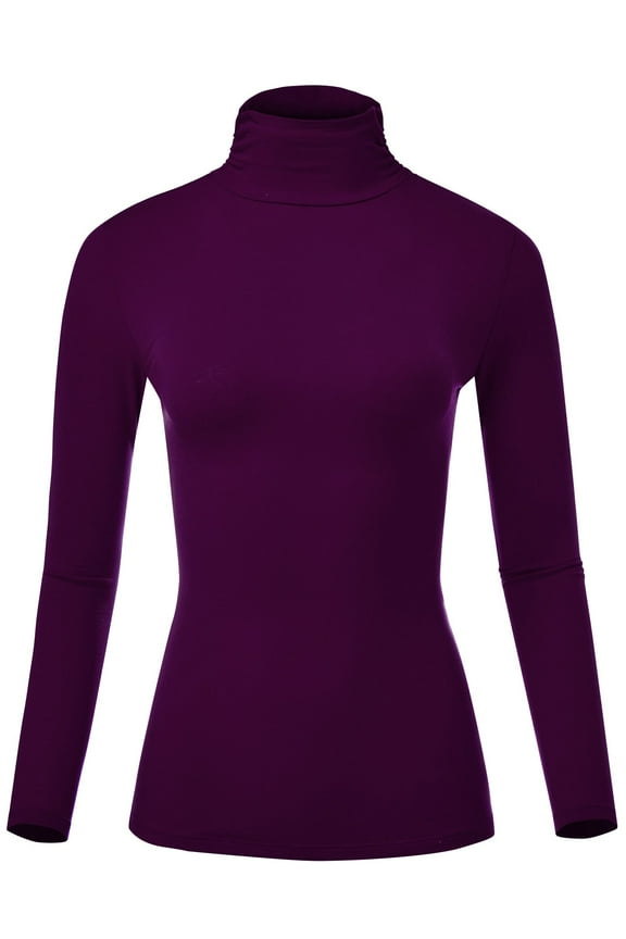Women Soft Long sleeve Lightweight Turtleneck Top