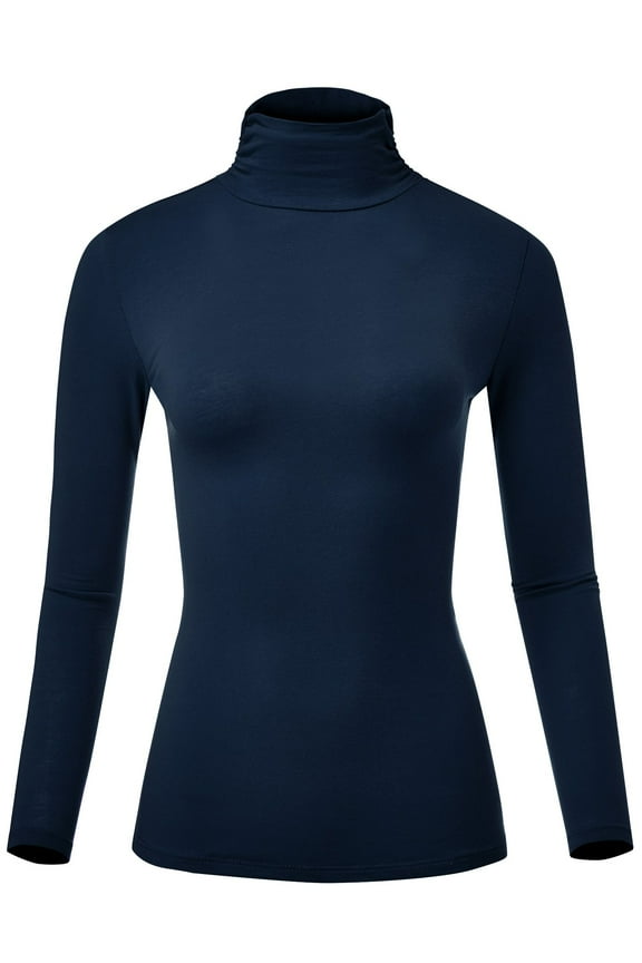 Women Soft Long sleeve Lightweight Turtleneck Top