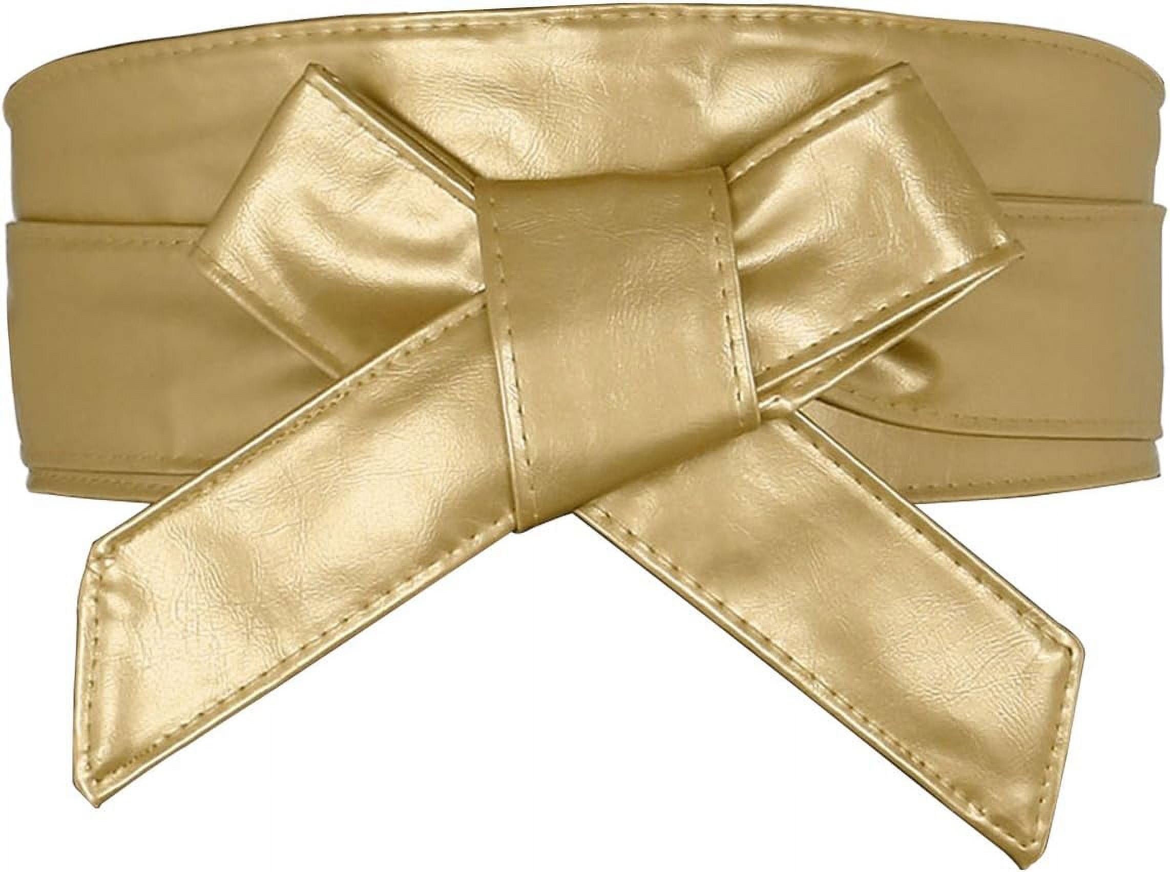WOMEN Soft PU Leather Obi Belt Self Tie Beige Cross-border European and American fashion PU wide belt for  main image 4