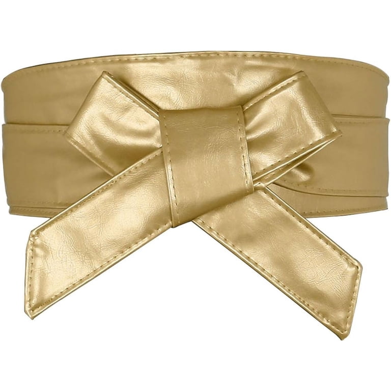 Women Soft PU Leather Obi Belt Self Tie Wrap Cinch Belt  display picture 2