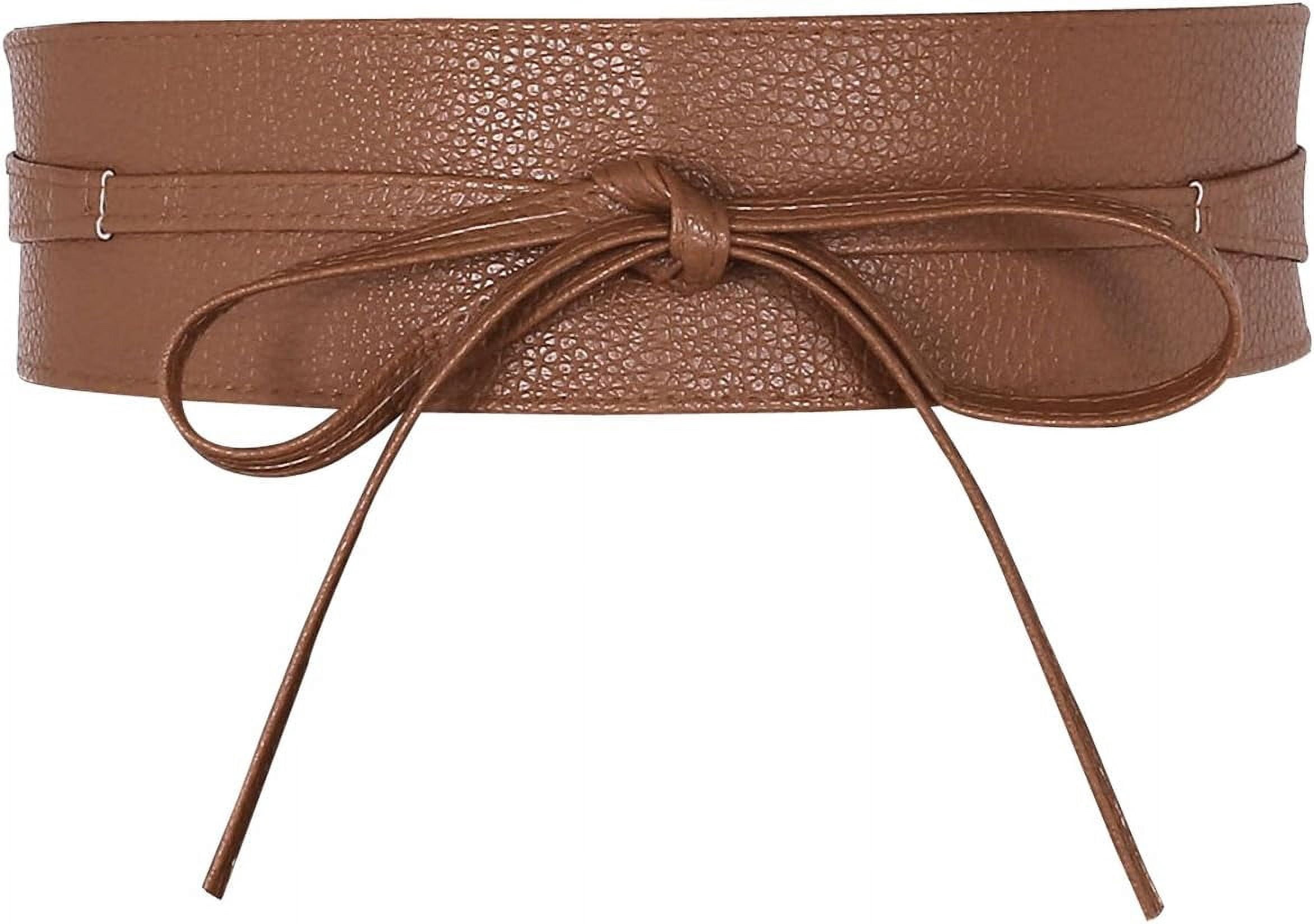 Women Soft PU Leather Obi Belt Self Tie Wrap Cinch Belt  display picture 1