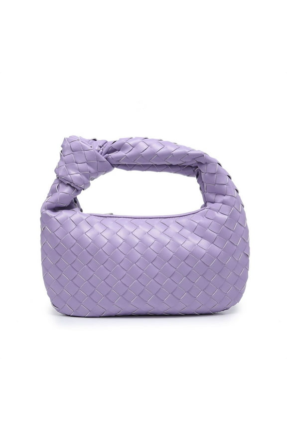 Woven Handbag for Ladies Soft PU Leather Tote Bag