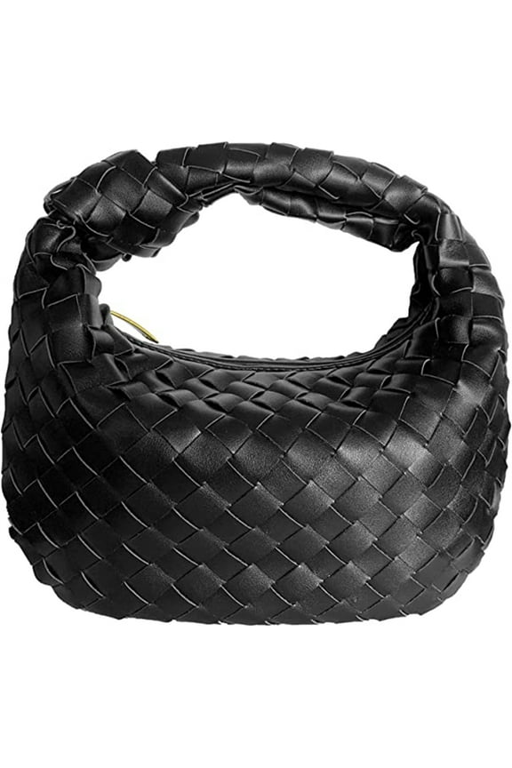 Women Soft PU Leather Woven Handbag