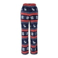 thumbnail image 1 of Women Soft Pajama Pants Holiday Christmas Snowflake Elk Print Trousers Winter Warm Plush Fluffy Flannel Pants with Pockets, 1 of 8