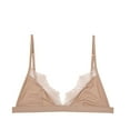 thumbnail image 1 of Women Soft Satin Bra Comfortable Wireless Lace Bralette Thin Seamless Bras, 1 of 2