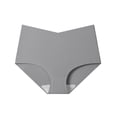 thumbnail image 1 of Women Soft Stretch Seamless Underwear V Cut Waist No Show Solid Color Sport Panties Gray XS, 1 of 4