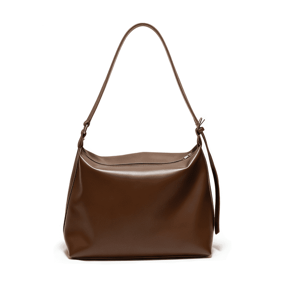 AGOPLEE Women Soft Vegan Leather Shoulder Handbag, Casual Tote Bag Handle travel college work handbag handbag, Brown
