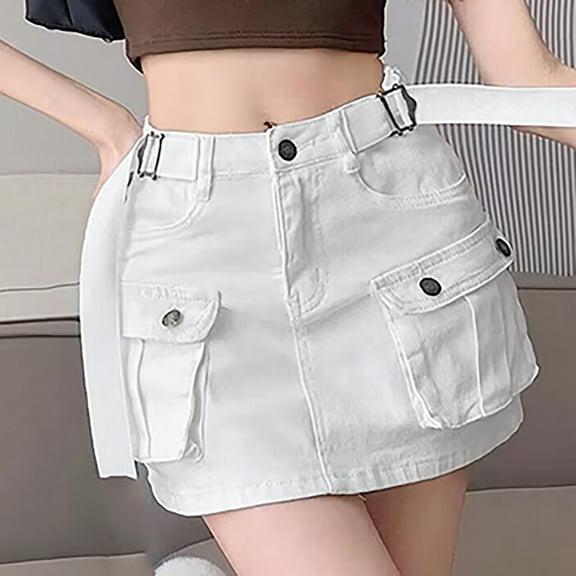 Women Soild Mini Cargo Skirt Low Waist Short Denim Jean Skirt Women's Swim Suits with Skirt Teal Swim Skirt Girls Skirted Swimsuit Swimsuit Skirt Shorts Ladies Skirt Bathing Suits Suite Dress Suits