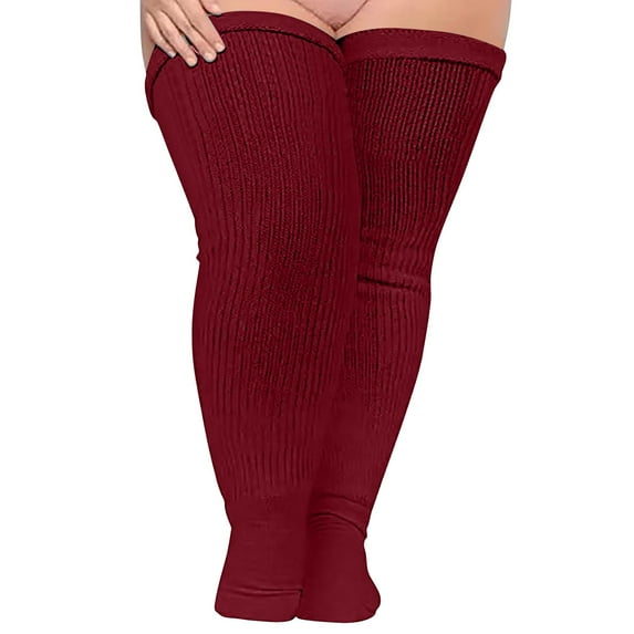 Women Soild Plus Size Over Knee Cotton Socks Extra Long Extra Thick Thigh Socks Tall Socks Womens Fishnet Thigh High Stockings Knee High Stocking High Waist Tights 4 Stockings plus Size Car Outfits