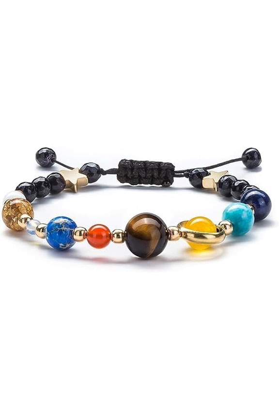 Women Solar System Bracelet Universe Galaxy The Eight Planets Guardian Star, Crystal, Style Z4954