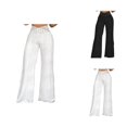 thumbnail image 1 of Women Solid Casual Hollow Mesh High Waisted Wide Leg Pants Elastic Waist Loose Pants Womens Summer Pants, 1 of 5