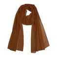 thumbnail image 1 of INSPIRE CHIC Women's Solid Chiffon Scarf Lightweight Soft Sheer Long Head Wrap Shawl Scarves Red Brown 68.9x29.5 inches, 1 of 7