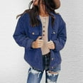 thumbnail image 1 of Women Solid Coat Pocket Long Sleeve Button Design Outerwear Fashion Coat Hooded Cardigan Warm Coat Front Zip Jacket Scrub Jackets for Women Winter Jacket for Women Womens Zip up Sweatshirt Laye And, 1 of 4