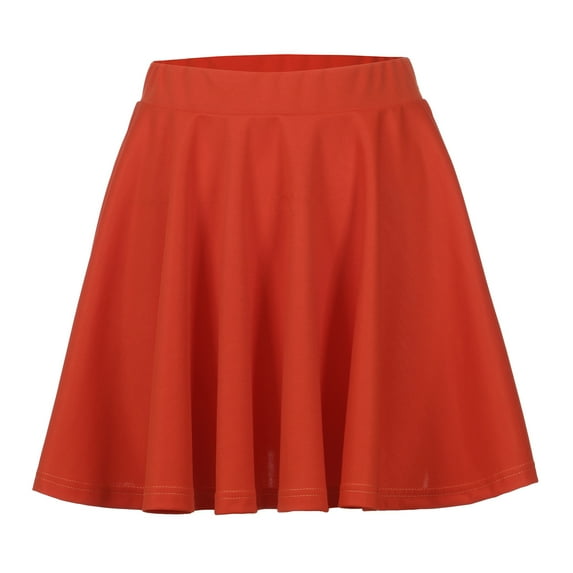 Women Solid Color Basic Versatile Stretchy Flared Casual Pleats Mini Skirt Vacation Holiday Female Dailywear