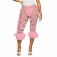 thumbnail image 1 of Women Solid Color Fashion Sexy Lace Hollow Hot Girl Women's Clothing See Through Cropped Pants, 1 of 8
