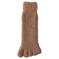 thumbnail image 1 of Women Solid Color Fuzzy Plush Toe Socks Winter Warm Soft Coral Fleece Five Finger Home Sleep Socks Thermal Slipper Socks, 1 of 20