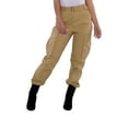 thumbnail image 1 of Women Solid-Color High Waist Cargo Pants with Pockets Slacks with Tight Bottoms, 1 of 8