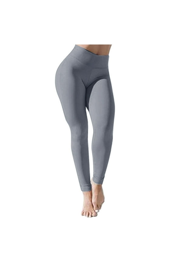 Women Solid Color High Waist Yoga Pants Female Lounge Abdomen Control Workout Running Butt Lift Tights Ladies Leisure Booty Leggings Women Super Elastic Slim Trousers