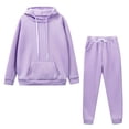 thumbnail image 1 of Women Solid Color Hooded Sweatshirt And Pant Tracksuit Sport Suit plus Size Dresses for Wedding Elegant Dresses for Wedding Guest Dresses for Grandmothers Retro Pantsuit for Women 70s Ladies Club, 1 of 3