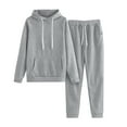 thumbnail image 1 of Women Solid Color Hooded Sweatshirt and pant Tracksuit Sport Suit 80s Jumpsuits for Women Sweater Pants Set A Tracksuit for Women Trousers Suits for Women Dressy Pant Suits for A Wedding Dress for, 1 of 4