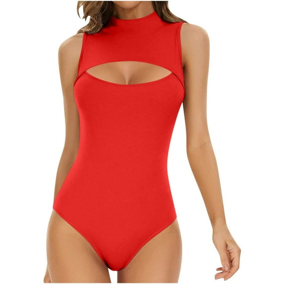 Women Solid Color Jumpsuit Tight Exposed Jumpsuit