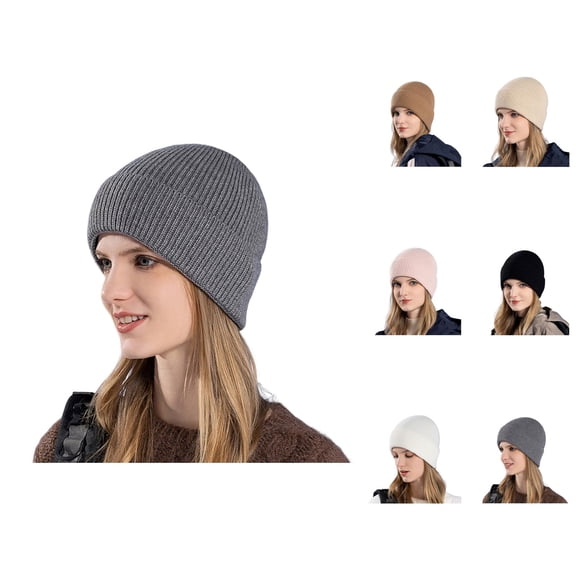 Women Solid Color Knit Hat – Soft Warm Cozy Winter Beanie for Cold Weather Protection, Style Accessories for Daily Wear Travel Outdoor Activities, Simple Fashion Gift Ideas Stocking Stuffers Ski