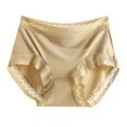thumbnail image 1 of Women Solid Color Lace Mid Rise Breathable Polylactic Crotch Seamless Briefs Lane 22 24 New, 1 of 2