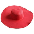 thumbnail image 1 of Women Solid Color Large Brimmed Straw Hat Sun Floppy Disk Wide Brimmed Hat Beach Hat Sun Hat Daily Leisure Travel Cap, 1 of 3