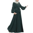 thumbnail image 1 of Women Solid Color Long Sleeve Ruffle Dress Long Sleeve Prayer Clothes Burka Hood Girls Maxi Dress 10 Women Hijab Hijab Head Wraps for Women Hijab Lace Dress Long Sleeve Two Piece Prom, 1 of 7