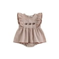 thumbnail image 1 of BemeyourBBs Baby Girl Striped Romper Dress Cute Sleeveless Ruffled Jumpsuits, 1 of 9