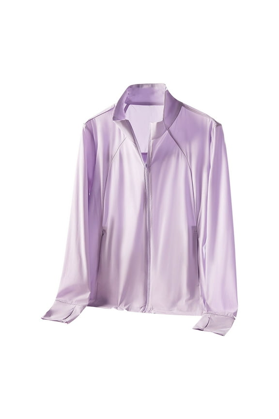 Women Solid Color Long Sleeve Sports Top Sun Protection Breathable Athletic Shirt Running Workout UV Defense Activewear