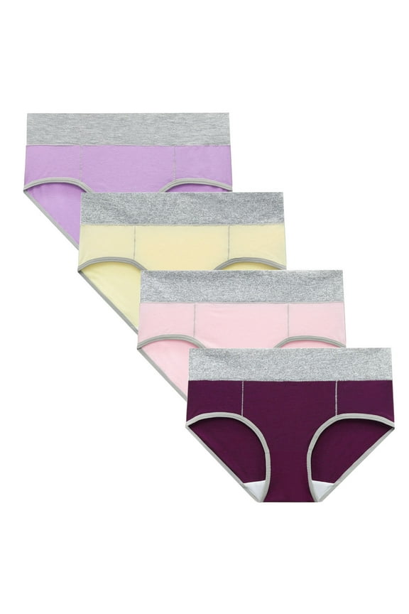 Women Solid Color Patchwork Briefs Panties Underwear Knickers Bikini Underpants