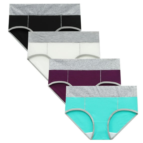 Women Solid Color Patchwork Briefs Panties Underwear Knickers Bikini Underpants