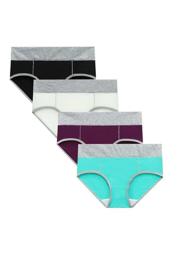 Women Solid Color Patchwork Briefs Panties Underwear Knickers Bikini Underpants