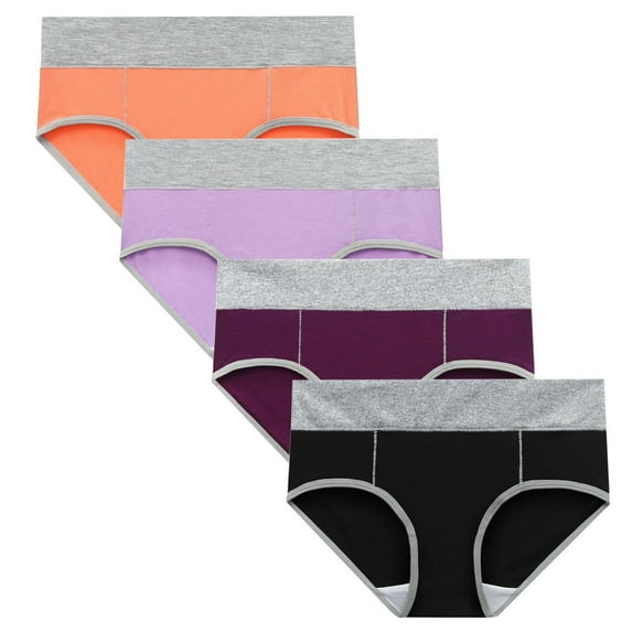 Women Solid Color Patchwork Briefs Panties Underwear Knickers Bikini Underpants