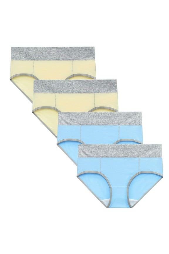 Women Solid Color Patchwork Briefs Panties Underwear Knickers Bikini Underpants