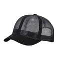 thumbnail image 1 of Women Solid Color Quick Dry Thin Breathable Full Mesh Mesh Cap Peaked Cap Sun Hat Baseball Cap BLACK, 1 of 8