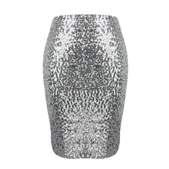 Skirts For Women Solid Color Sequins Fashion High Waist Slim Casual Half Body Skirt