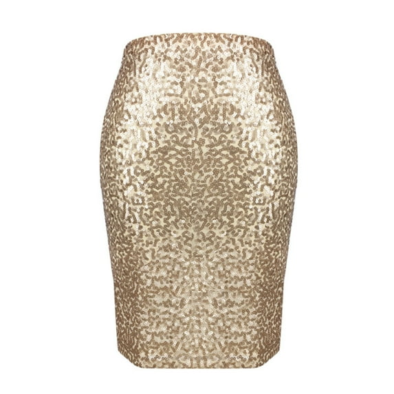 Women Solid Color Sequins Fashion High Waist Slim Casual Skirt Vacation Holiday Female Dailywear
