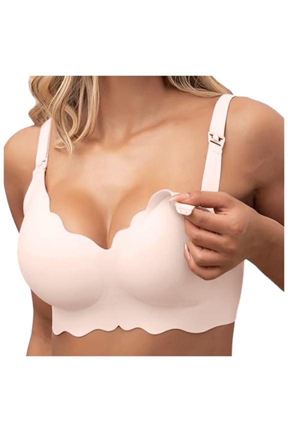 Women Solid Color No Size Breastfeeding Bra Thin Push Up No Underwire No Nursing Bra Back Closure Sports Bras for Women Sports Bra Running Sports Bras with Padding Comfort Bras for Women Women Sports