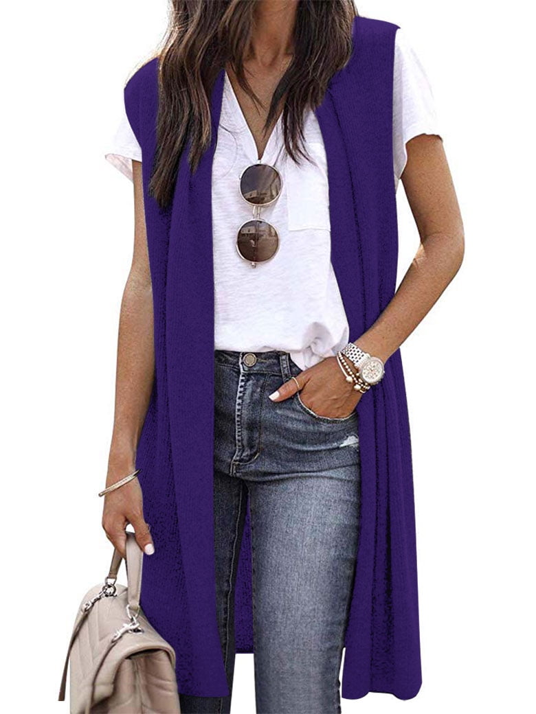 Floor length store sleeveless cardigan