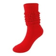 thumbnail image 1 of Women Solid Color Socks Knee High Long Socks Cute Baggy Bubble Socks Compression Socks For Women,Red,One Size, 1 of 6