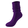thumbnail image 1 of Women Solid Color Socks Knee High Long Socks Cute Baggy Bubble Socks Compression Socks For Women,Wine,One Size, 1 of 7